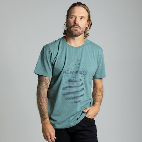 男士休閒 BESWICK T 卹 綠色