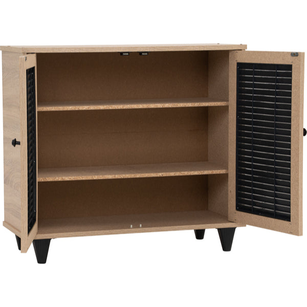 HINLIM ALMO 2 DOOR SHOE CABINET SONOMA OAK BLACK