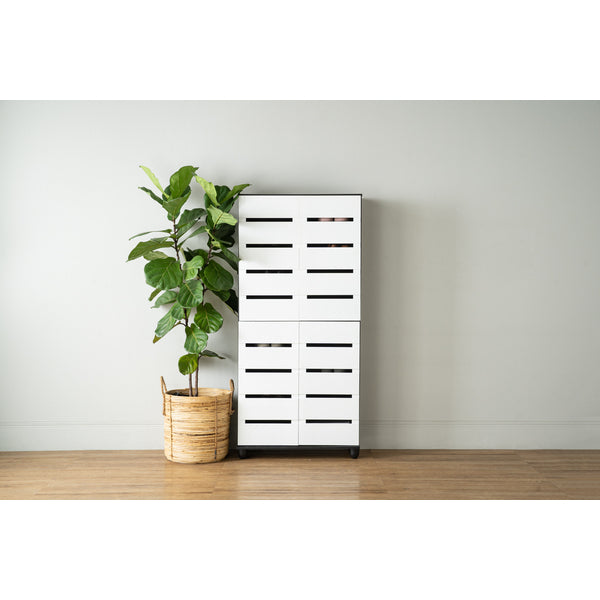 HEDRIC 4 DOOR SHOE CABINET BLACK/WHITE