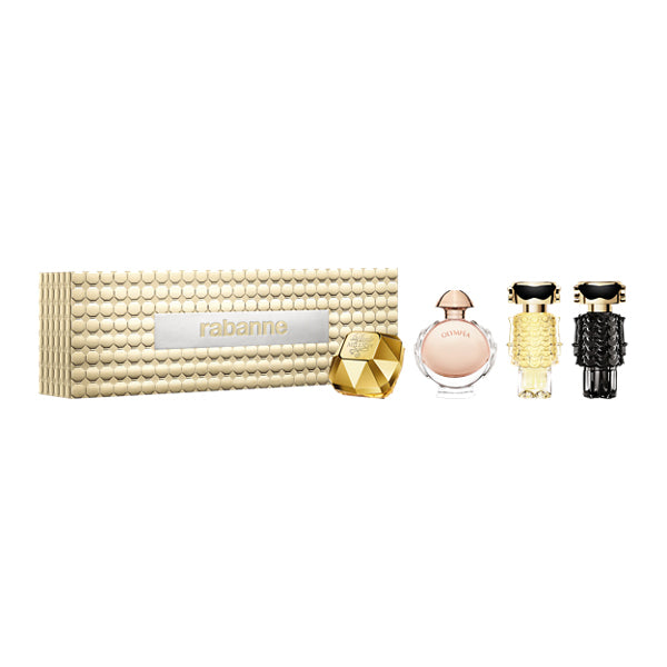 RABANNE FEMININE MINIATURE SET - FAME EDP MINIATURE 4ML + LADY MILLION EDP 5ML + OLYMPEA MINIATURE 6ML + FAME PARFUM MINIATURE 4ML