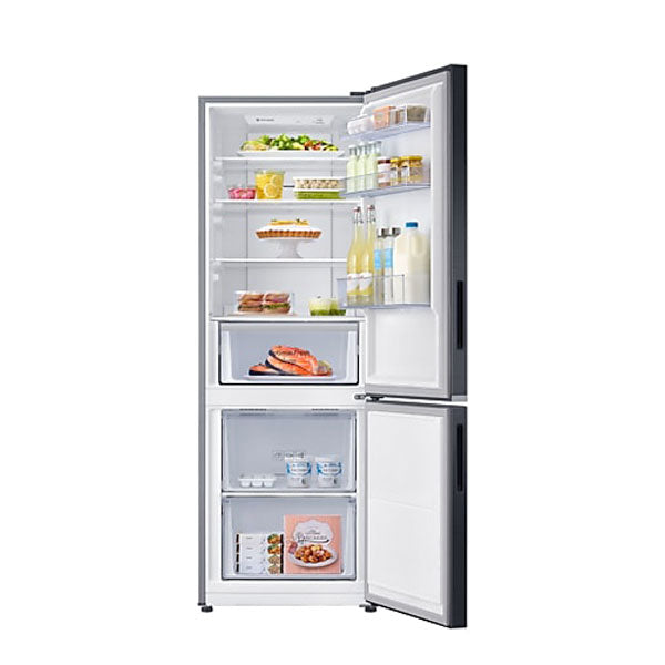 Samsung 310L Bottom Mount Refrigerator in elegant matte black